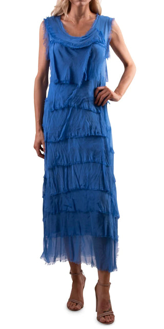 Buy royal-blue Gigi Siena Maxi Silk Dress