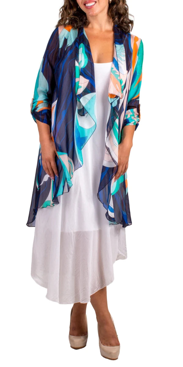 Gigi Moda Portici Abstract Silk Cardigan