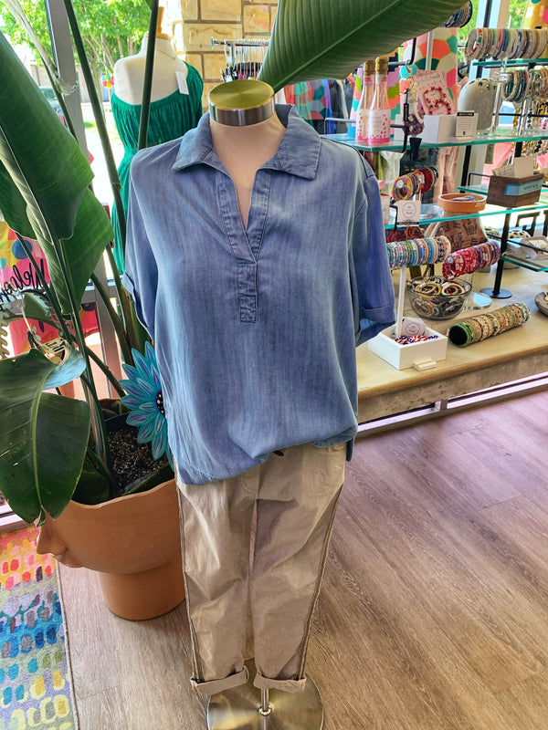 Tru Luxe Chambray Popover