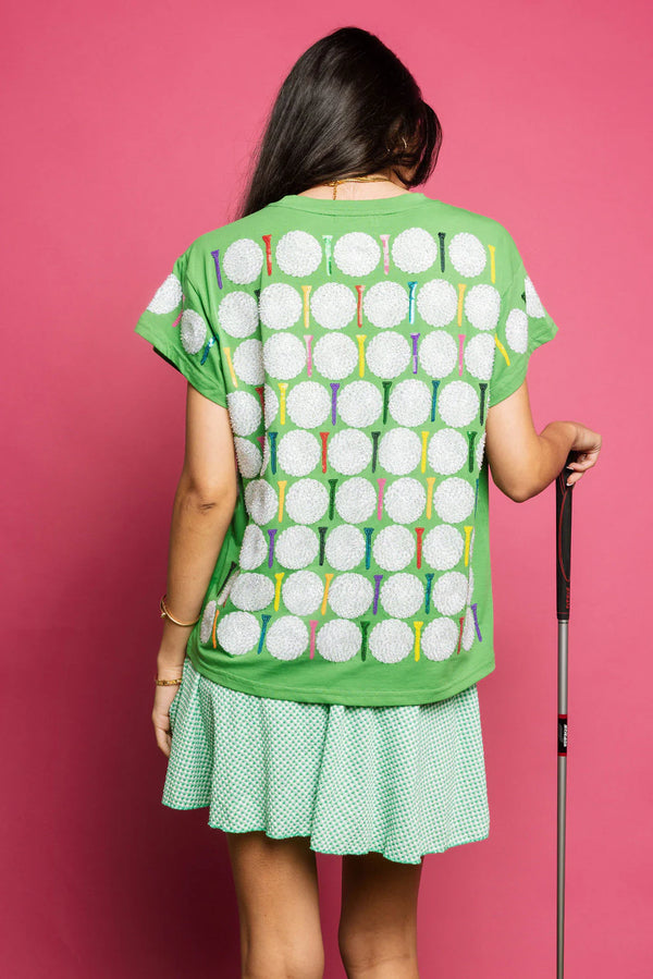 Queen of Sparkles Green Golf Ball & Tee Shirt