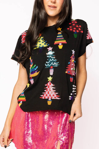 Queen of Sparkles Colorblock Trees Tee
