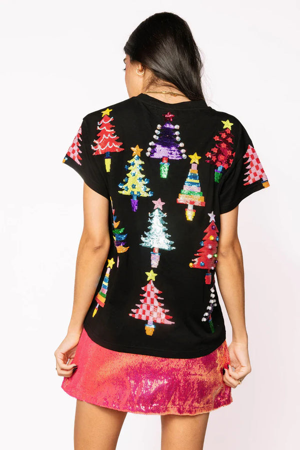 Queen of Sparkles Colorblock Trees Tee