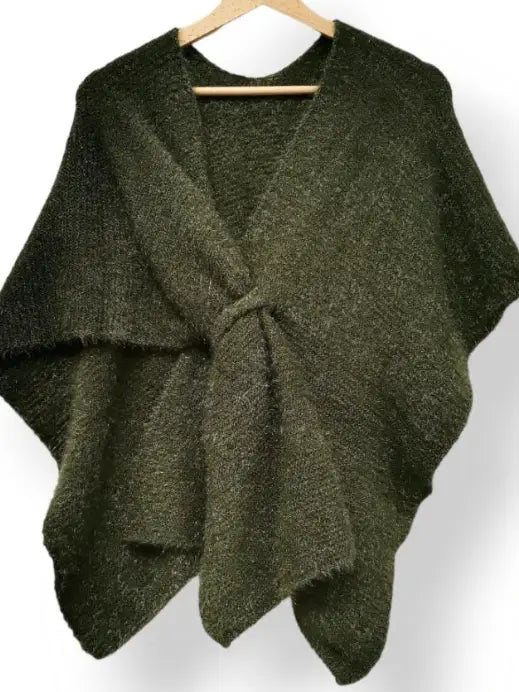 Italian Knit Cozy Warm Poncho with Loop LOOWIE