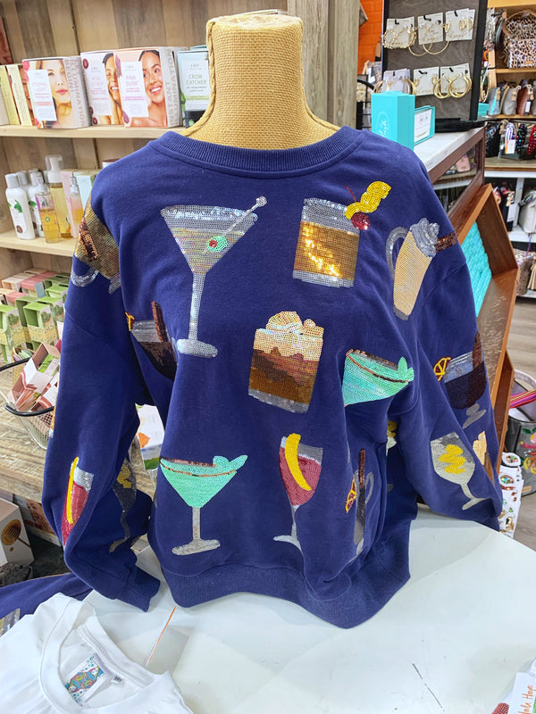 Queen of Sparkles Cocktail Sweatshirt navy