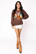 Queen of Sparkles Flower Turkey Sweatshirt