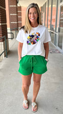 Queen of Sparkles Flower Football Tee