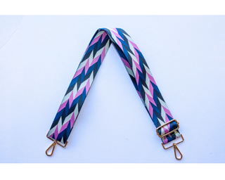 Buy navy-blue-pink-white Chevron Guitar Straps