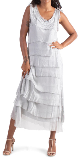 Buy dove-gray Gigi Siena Maxi Silk Dress