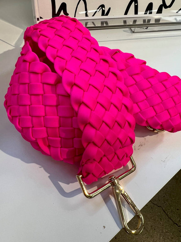 Woven Neoprene Strap HOT PINK