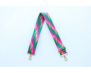 Buy dark-green-green-pink-light-pink Chevron Guitar Straps