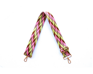 Buy green-brown-pink-gray Chevron Guitar Straps