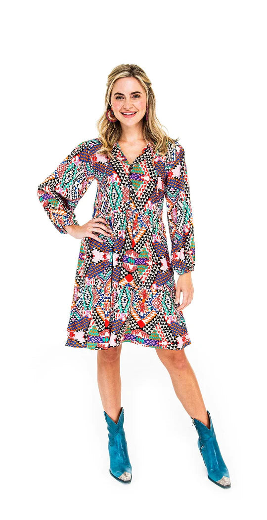 Briton Court Aztec Mini Dress