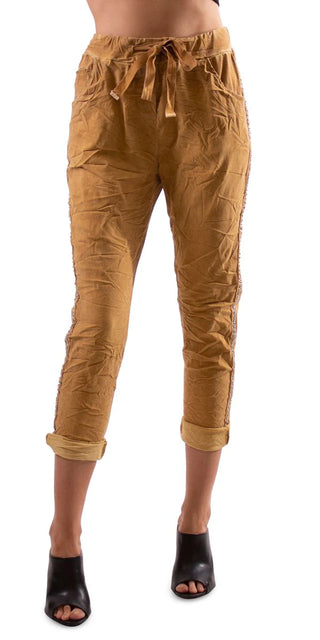 Buy mustard Gigi Moda Caterina Cotton Pants