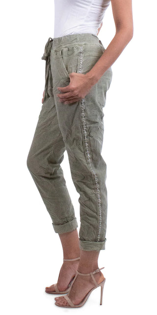 Buy olive Gigi Moda Caterina Cotton Pants