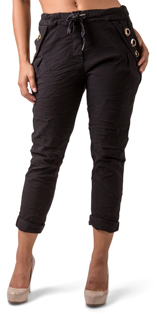 Gigi Moda Grommet Pocket Tie Waist Pants
