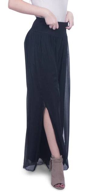 Buy black Gigi Moda Jasmin Slit Silk Pant