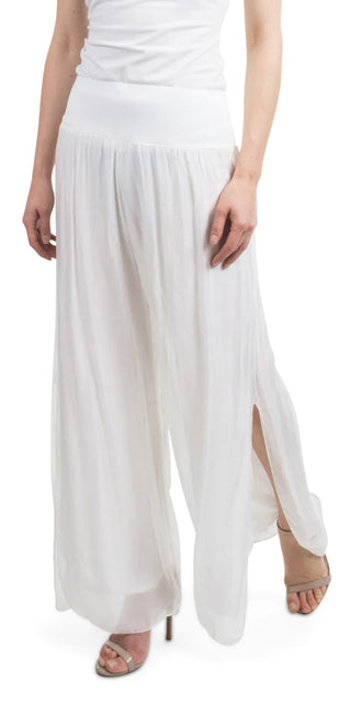 Buy white Gigi Moda Jasmin Slit Silk Pant