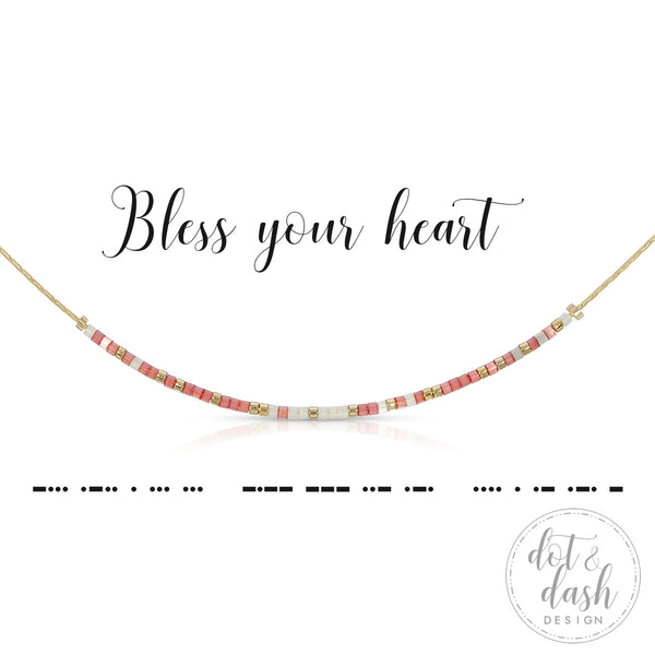 dot & dash Design Bless Your Heart Necklace