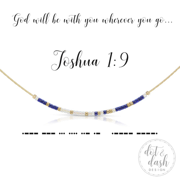 dot & dash Design Joshua 1:9 Necklace