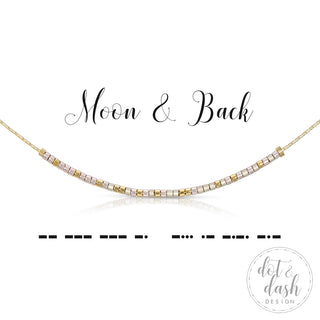 dot & dash Design Moon and Back Necklace