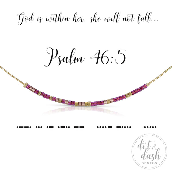 dot & dash Design Psalm 46:5 Necklace