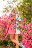 Queen of Sparkles Pink & Blue Colorblock Otomi Dress