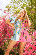 Queen of Sparkles Pink & Blue Colorblock Otomi Dress