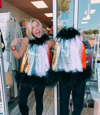 Queen of Sparkles Sequin Feather Tank