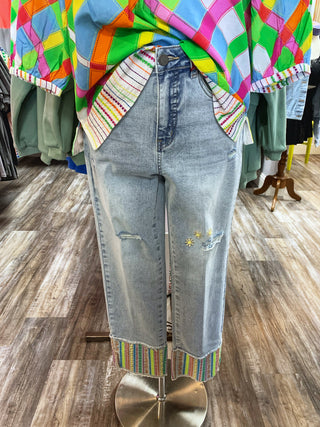 Tru Luxe Jeans Embroidered Jeans