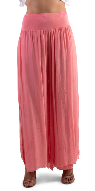 Buy coral Gigi Moda Jasmin Slit Silk Pant
