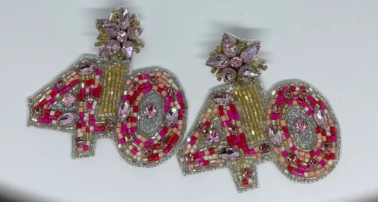 Birthday Number Beaded Earrings
